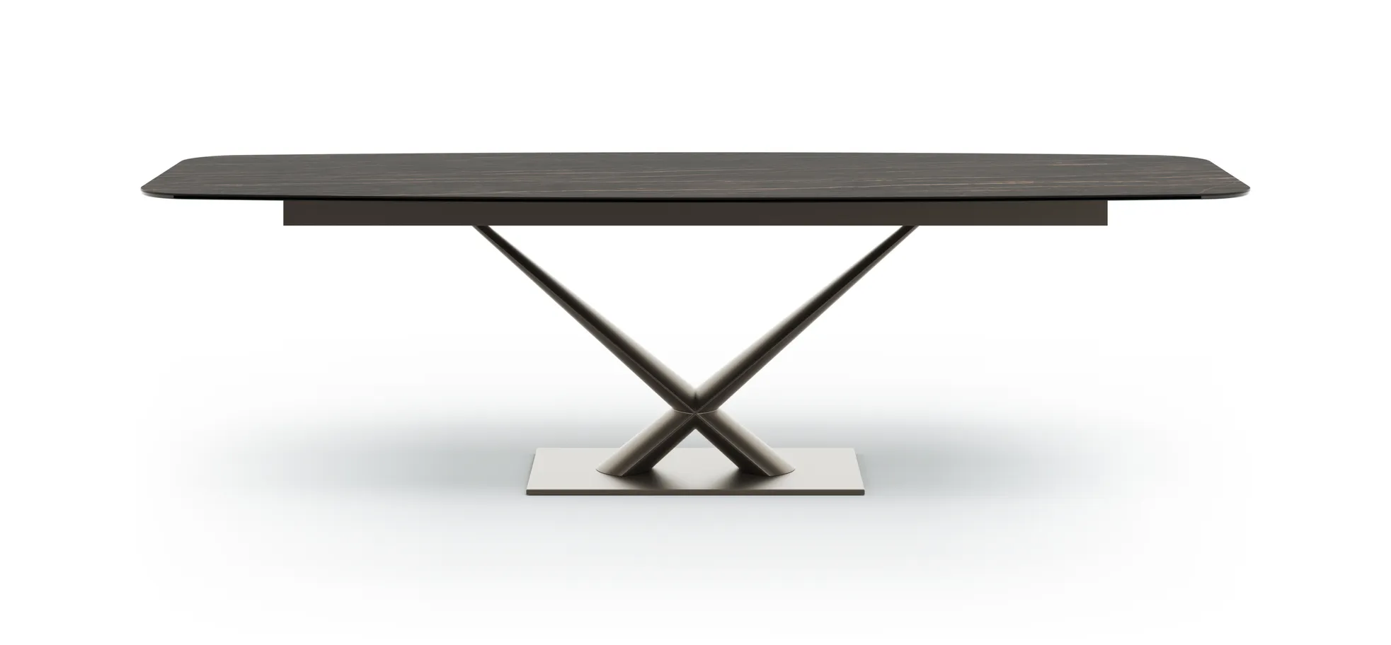 Esstisch Savona - LB ca. 280x100 cm, Fix, Keramik, Schwarz, Bootsform