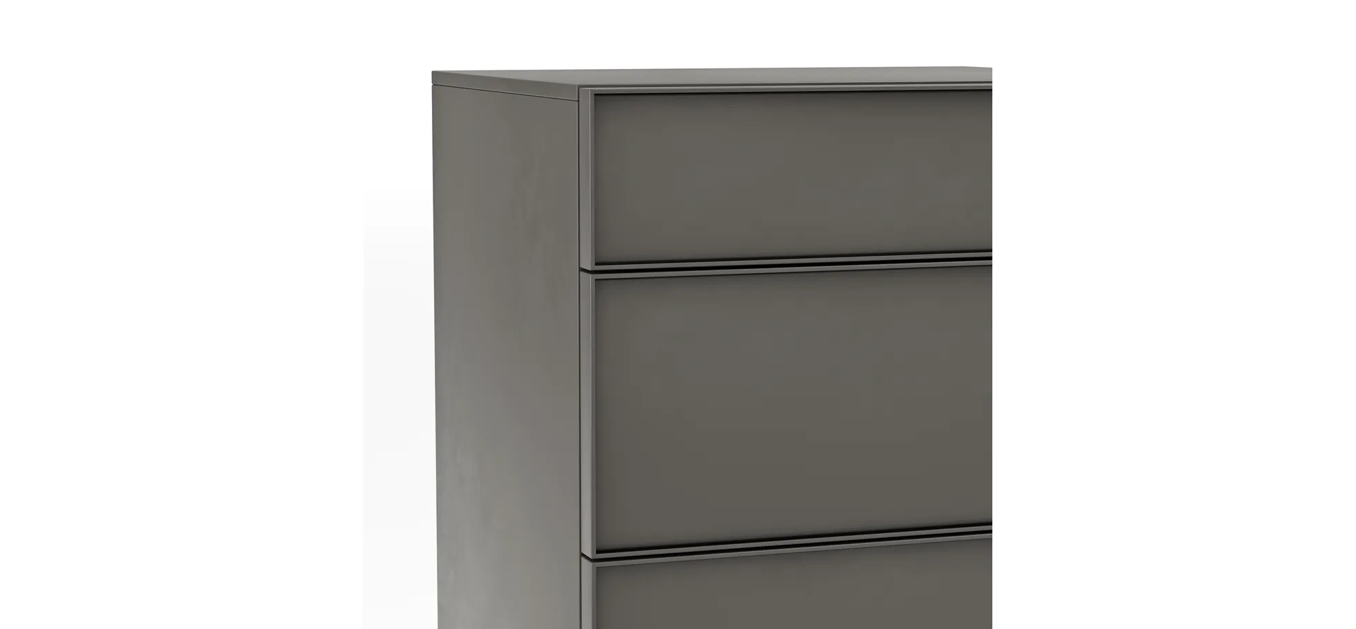Kommode Loretto - BHT ca. 60x115x53 cm, Lack matt, Anthrazit