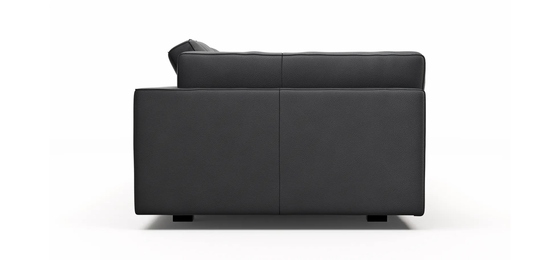 Sofa Aprino 3 - 3,5-Sitzer XL, Dickleder, schwarz, Armlehne Kissen