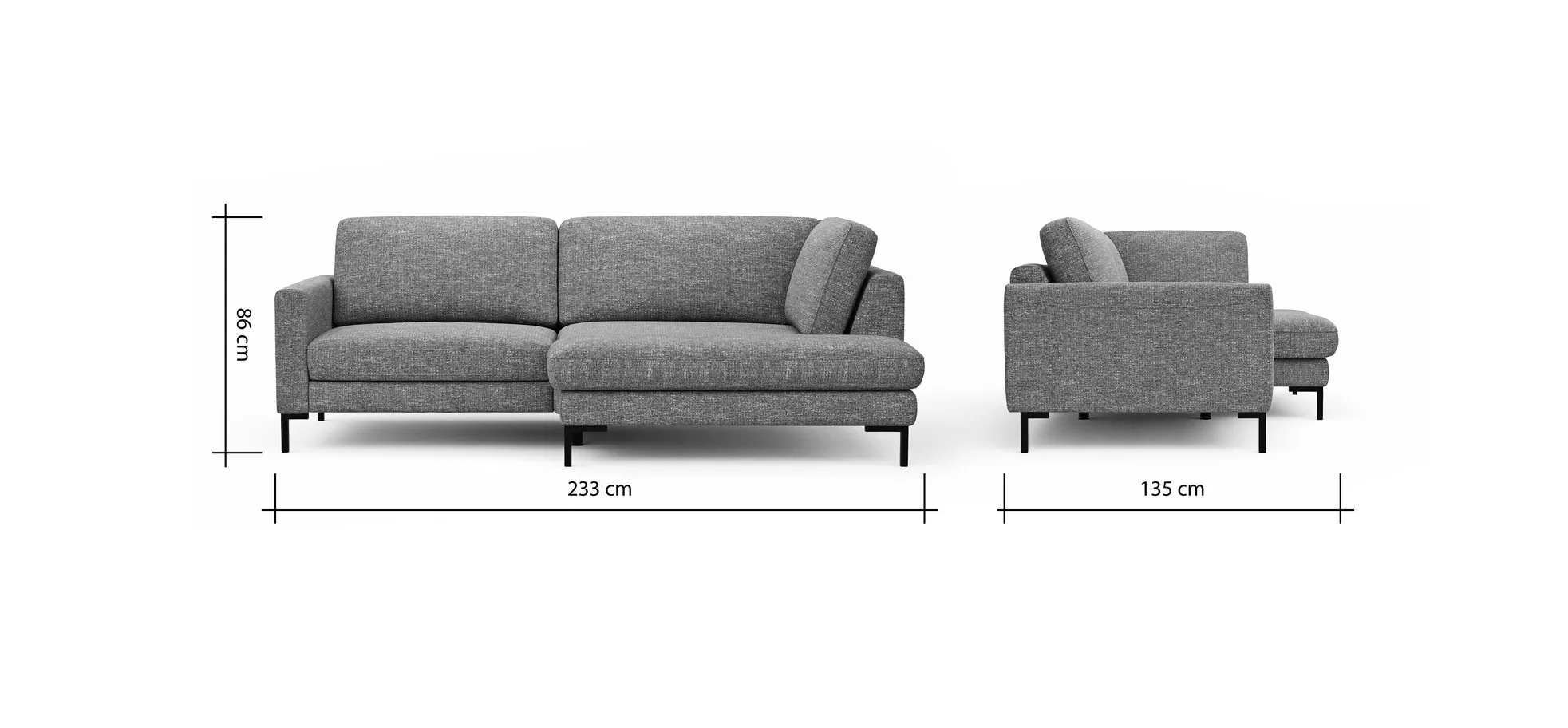 Ecksofa Oviedo - 1,5-Sitzer mit Ecke rechts, Stoff, Senfgelb