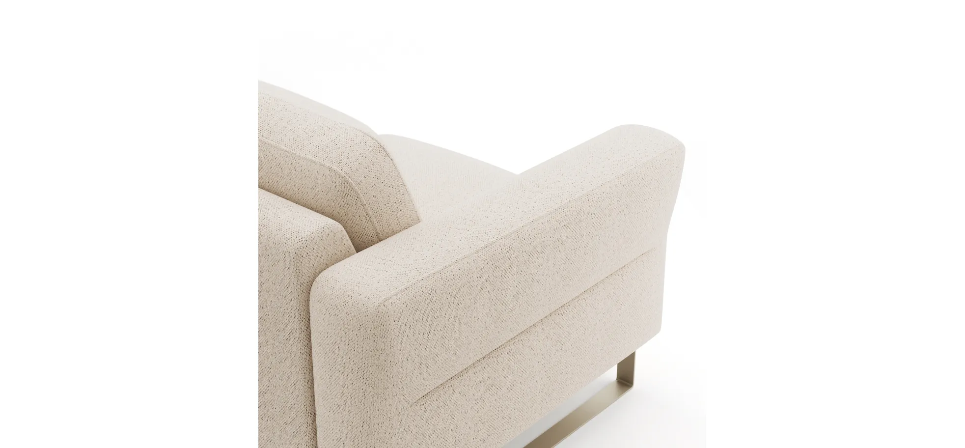 Ecksofa Leona - 2,5-Sitzer mit Ecke rechts, Stoff, Creme