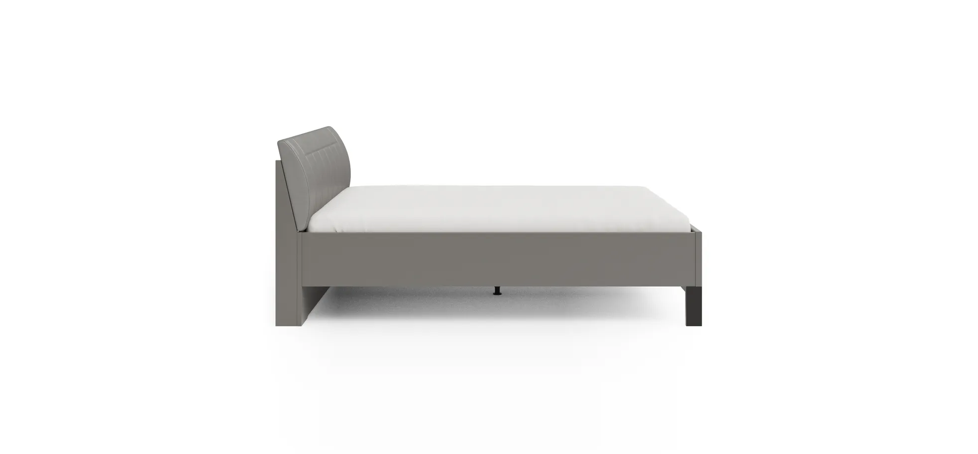 Bett Marbella - Liegefläche ca. 180x200cm, Melamin, Kunstleder, Grau
