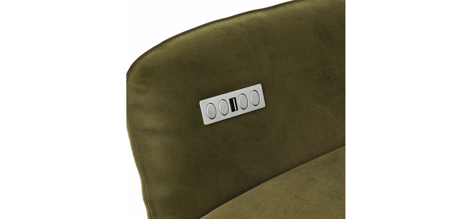 Sessel Noto Relax II - Rückenlehne und Fußteil verstellbar (motorisch), Velour, Schlammgrün
