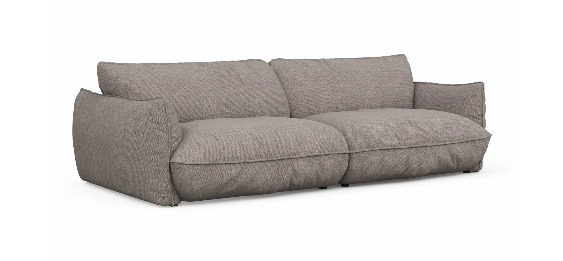 Sofa Fluffy - 4-Sitzer inkl. Rückenlehne verstellbar, Stoff, Taupe