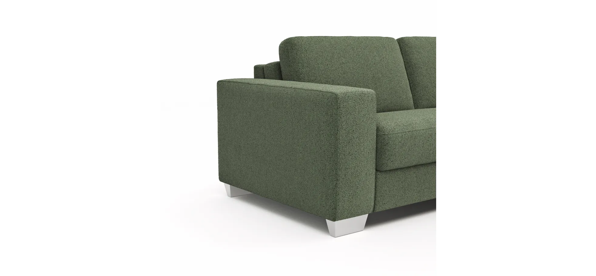 Sofa Nuoro - 2,5-Sitzer inkl. Schlaffunktion, Armlehne breit, Stoff, Olivgrün