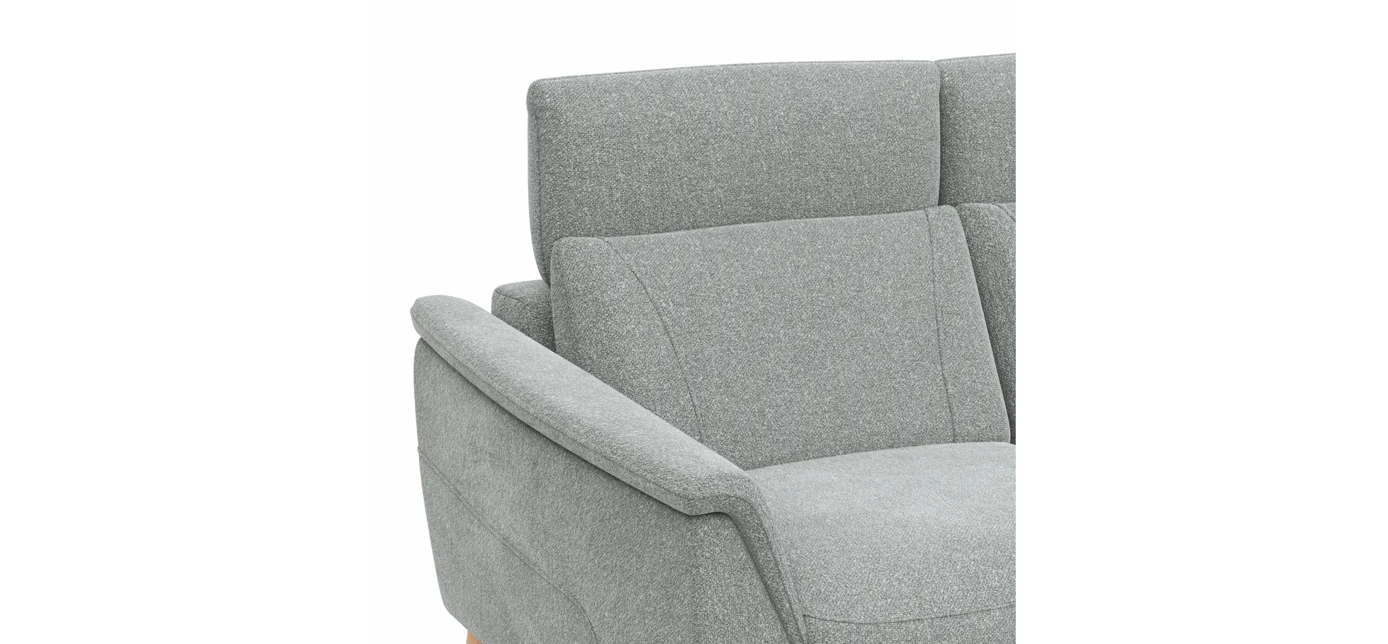 Sofa Nevin - 2,5-Sitzer inkl. Kopfpolsterverstellung, Stoff, Silbergrau