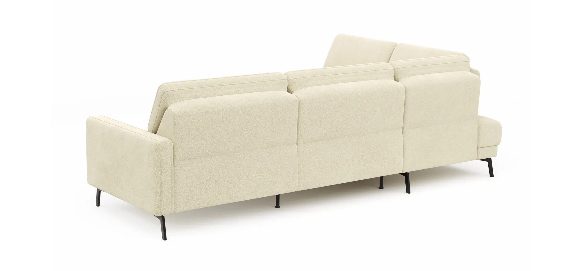 Ecksofa Valera - Ecke mit 3-Sitzer rechts inkl. Rückenlehne verstellbar, Stoff, Natur