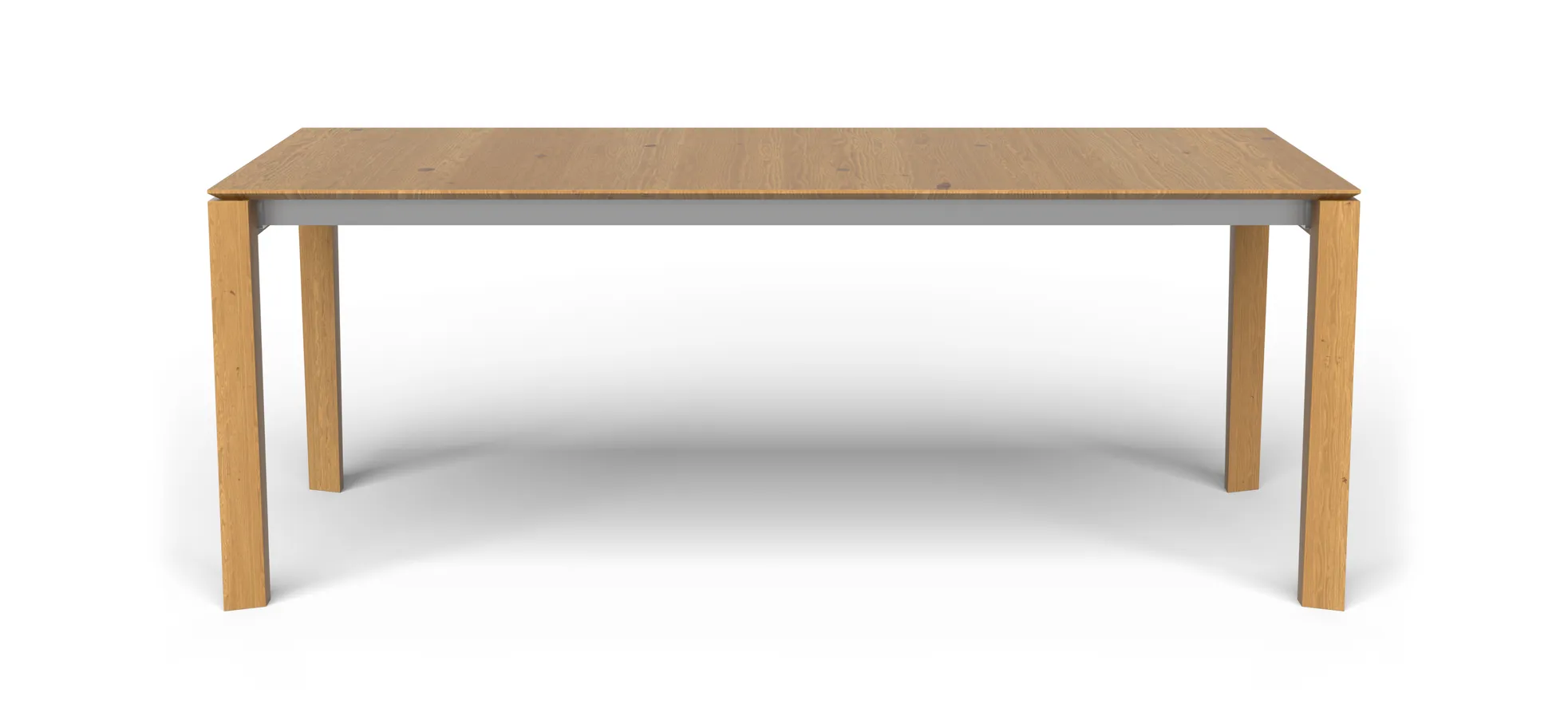 Esstisch 3400 - ausziehbar, LB ca. 200x100 cm, Asteiche massiv, Geölt, Gedrehter Fuss