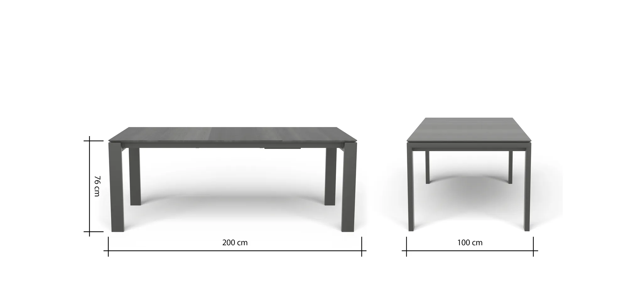 Esstisch 3400 - ausziehbar, LB ca. 200x100 cm, Nussbaum massiv