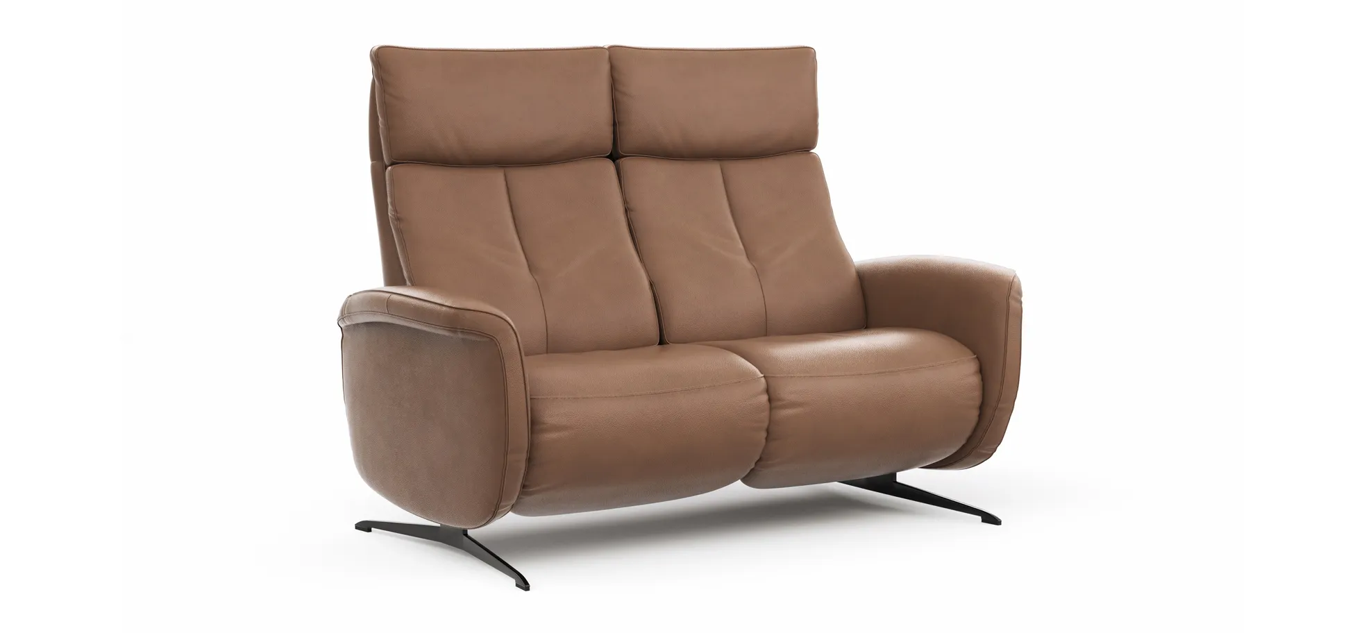 Sofa Sitz.Konzept Sofa - 2,5-Sitzer inkl. Kopfteilverstellung, Leder, Cognac