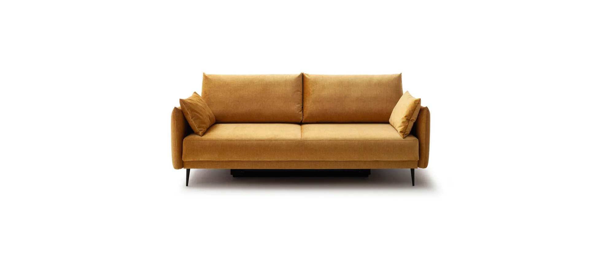 Schlafsofa Nettuno - 3-Sitzer, inkl. Schlaffunktion, Velour, Senfgelb 129340