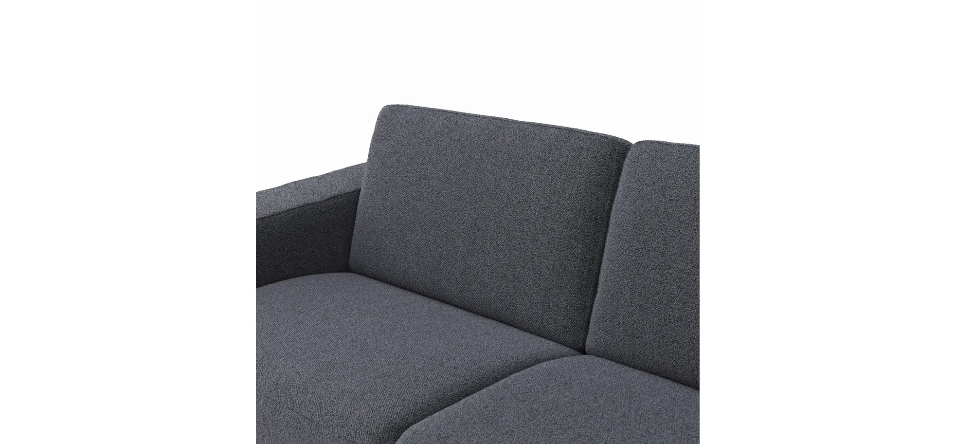 Sofa Nuoro - 2,5-Sitzer inkl. Schlaffunktion, Armlehne breit, Stoff, Eisblau