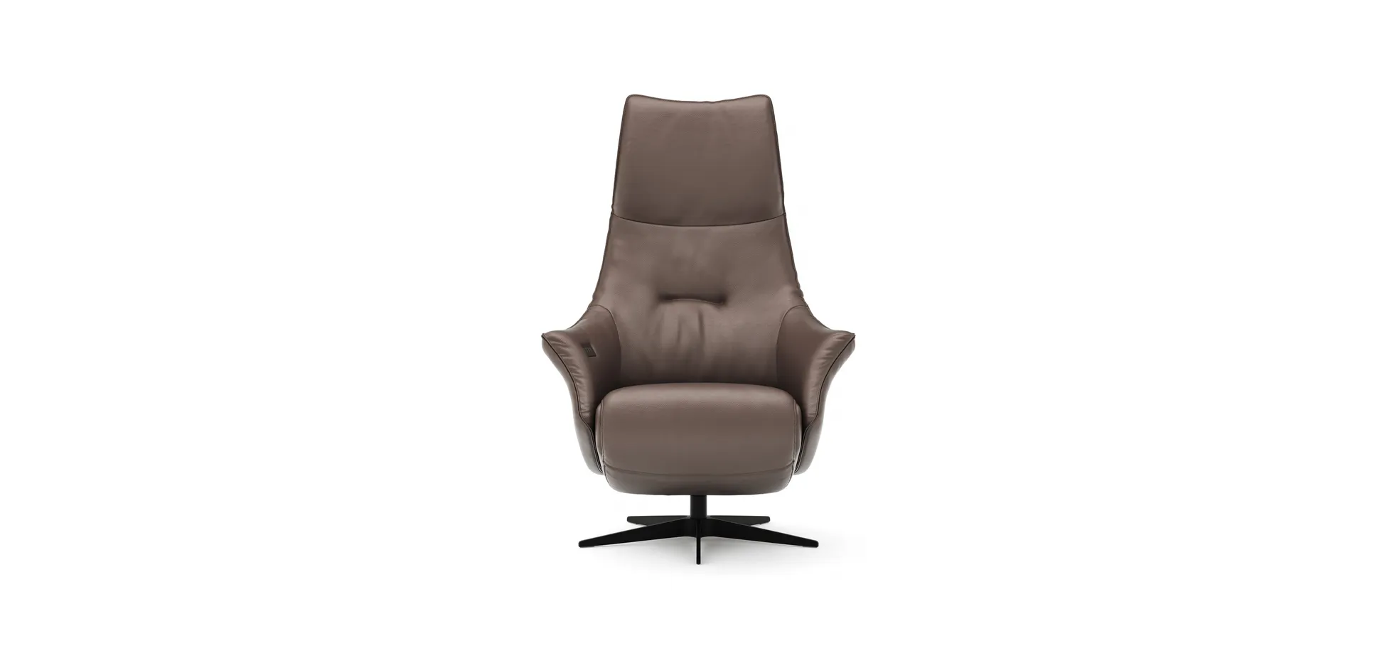 Relaxsessel Girona - Relaxfunktion (motorisch), Leder, Braun