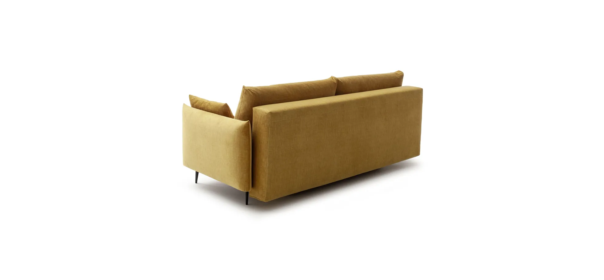 Schlafsofa Nettuno - 3-Sitzer, inkl. Schlaffunktion, Velour, Senfgelb