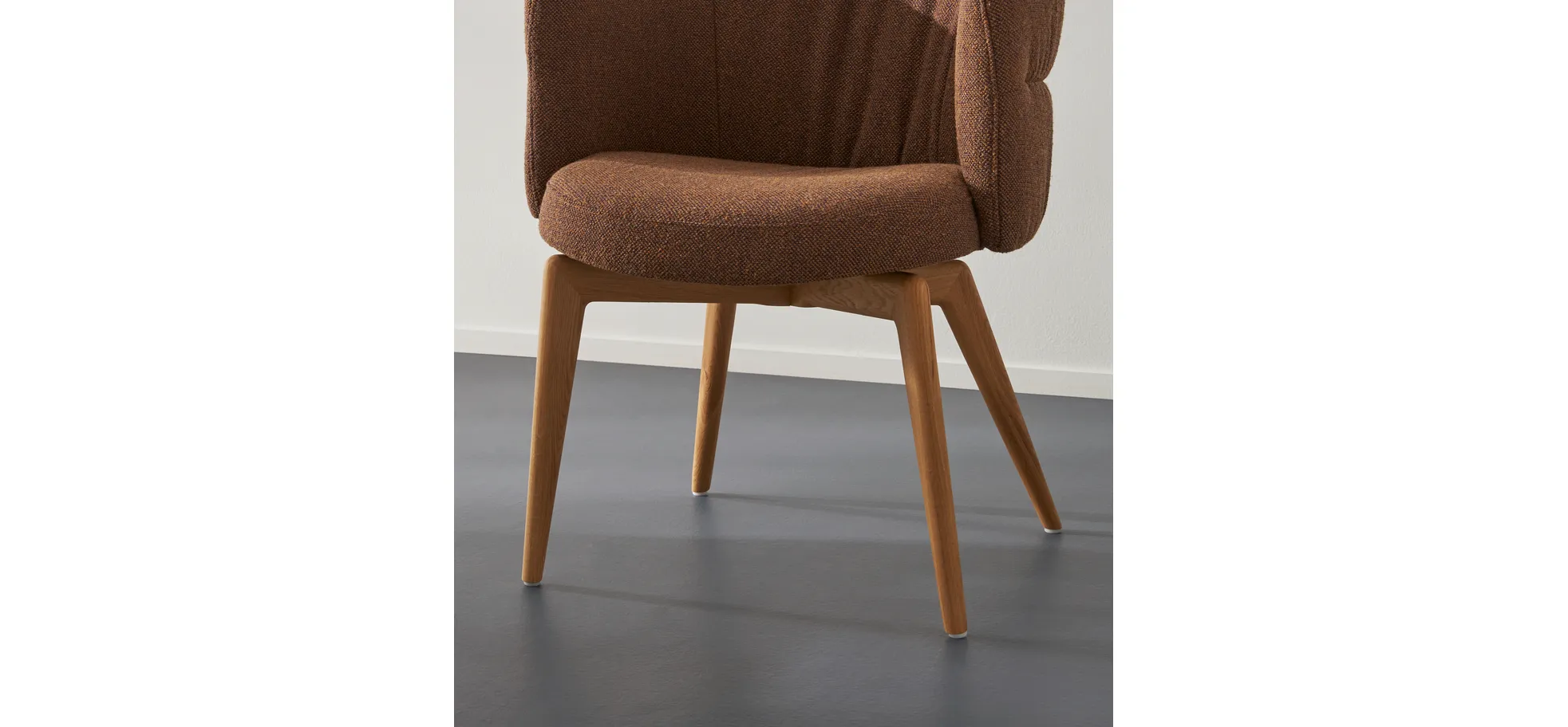 Armlehnstuhl Milana - Stoff, Cognac