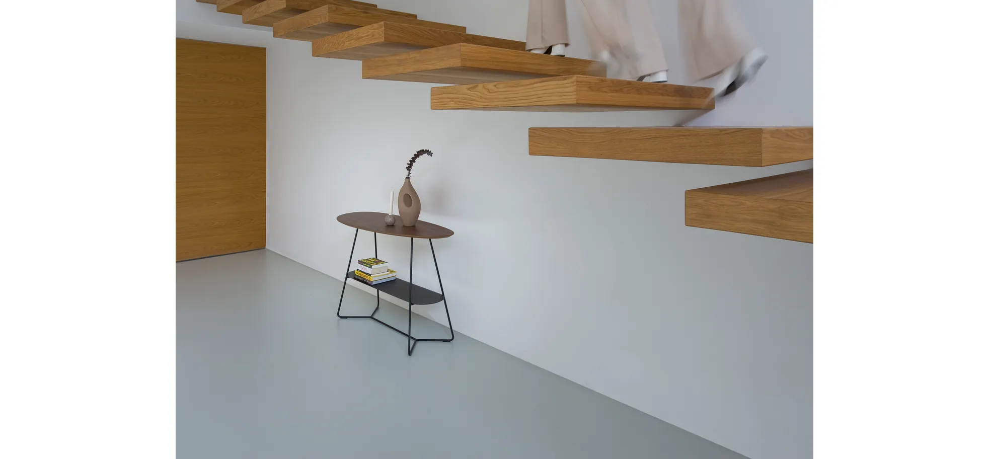 Konsolentisch Fano - BHT ca. 120x75x45 cm, HPL, Graubraun
