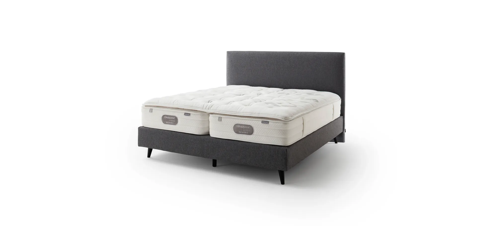 Boxspringbett Navelli 1 - Liegefläche ca. 180x200 cm, Stoff, Grau 143362