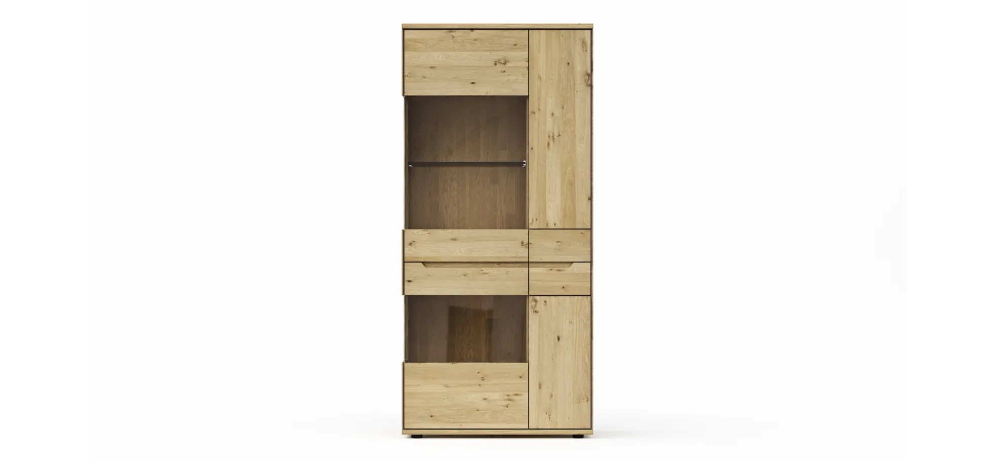 Vitrine Amora - Wildeiche massiv bianco