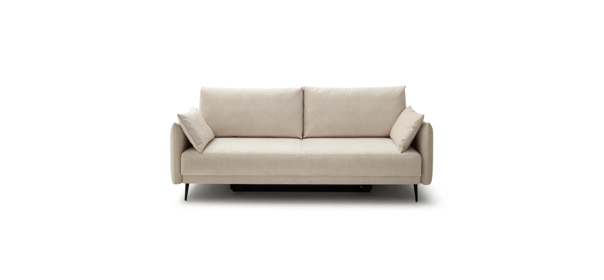 Schlafsofa Nettuno - 3-Sitzer, inkl. Schlaffunktion, Velour, Champagner 129342