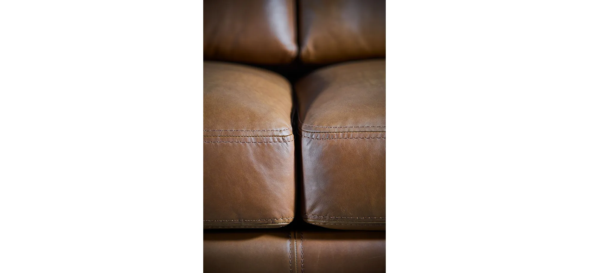 Sofa Cuneo - 2-Sitzer, Leder, Cognac