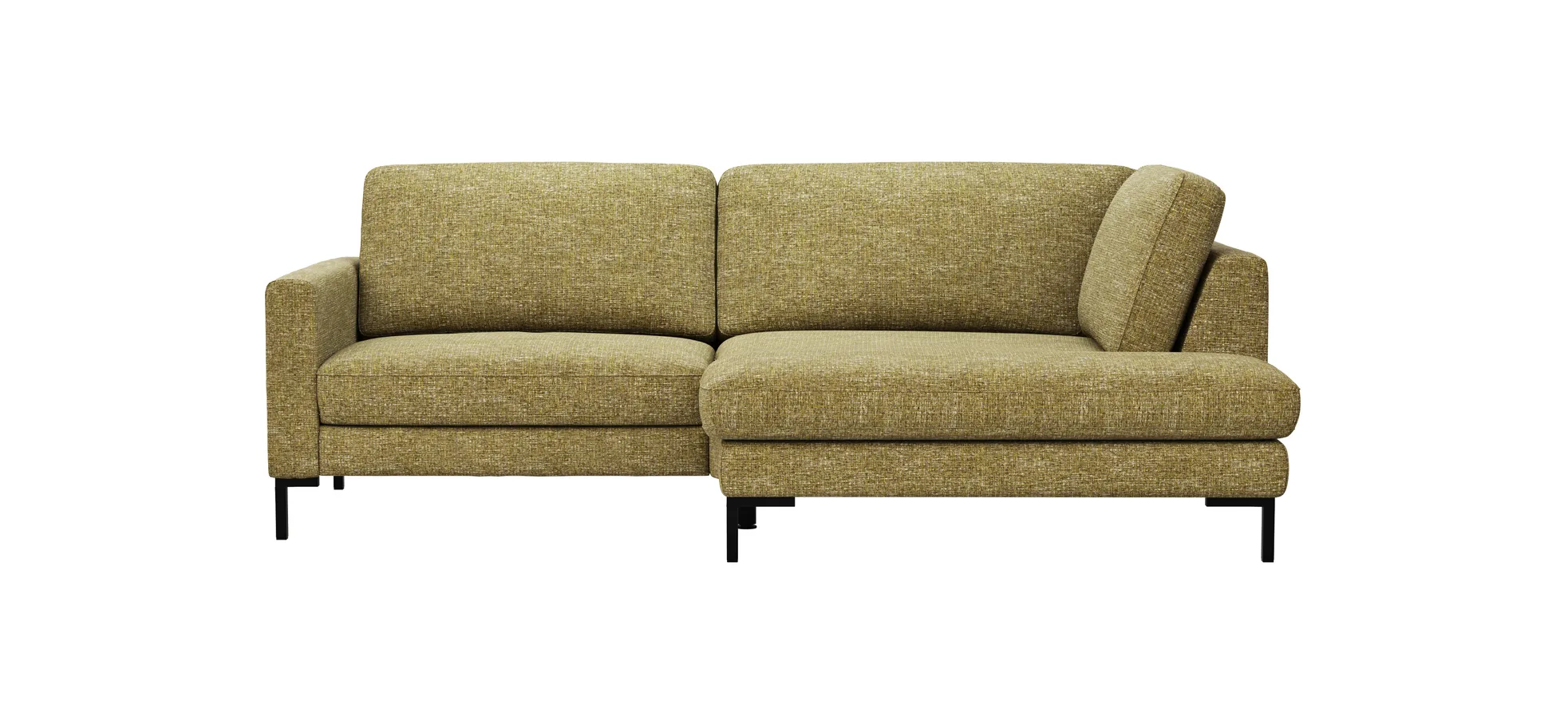 Ecksofa Oviedo - 1,5-Sitzer mit Ecke rechts, Stoff, Senfgelb 102311