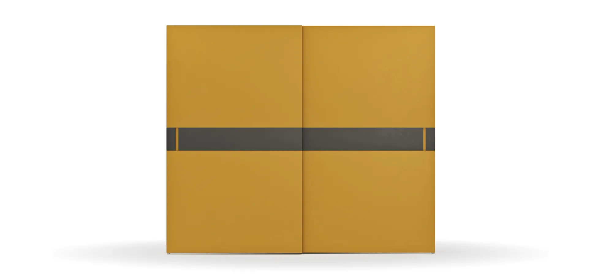 Schiebetürenschrank Loretto - B ca. 280 cm, Lack matt, Safrangelb