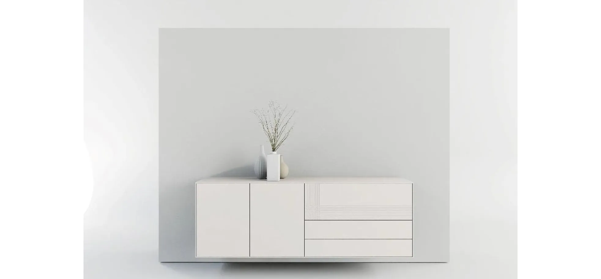 Sideboard Colore - B ca. 200 cm, Lack, Weiß 145331