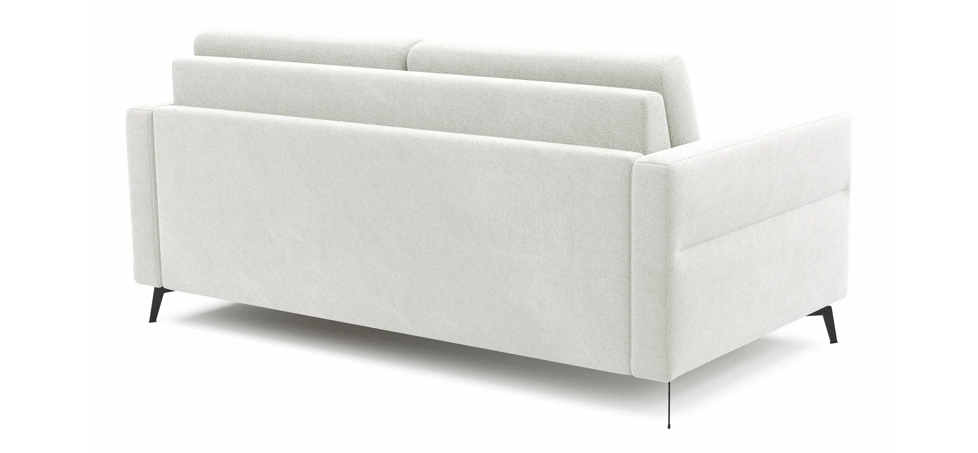 Schlafsofa Laredo - 2,5-Sitzer inkl. Schlaffunktion und Armlehne klappbar, Stoff, Offwhite
