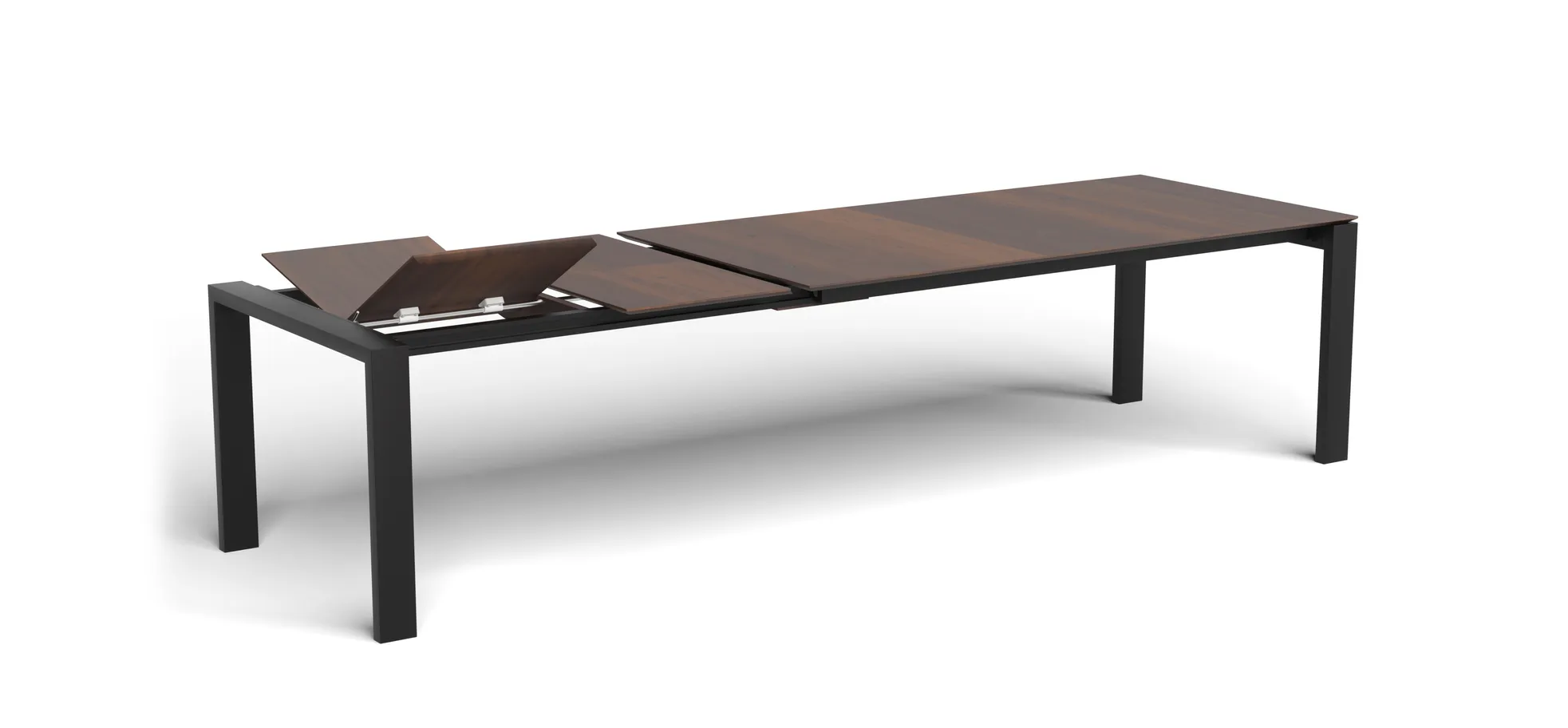 Esstisch 3400 - ausziehbar, LB ca. 200x100 cm, Nussbaum massiv