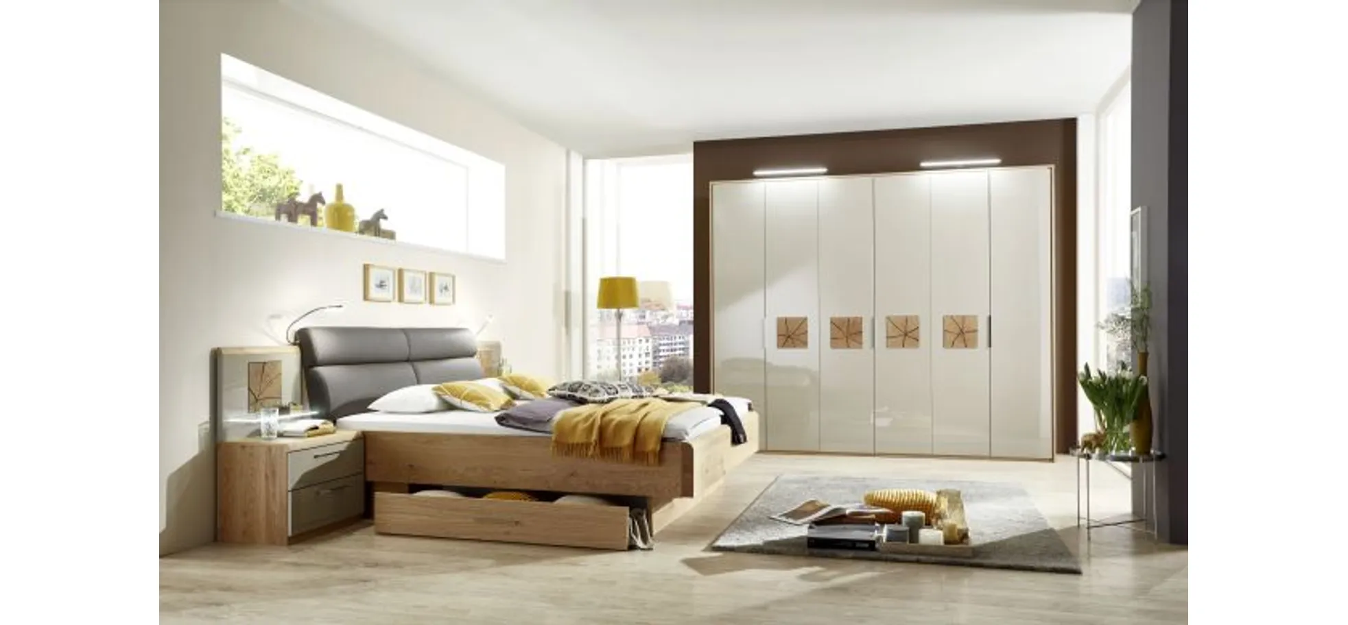 Schlafzimmer, Wildeiche Lack weiß