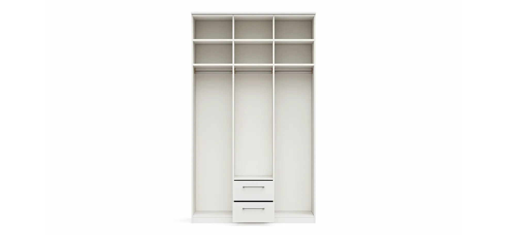 Drehtürenschrank Viana - B. ca. 136 cm, Lack, Weiß