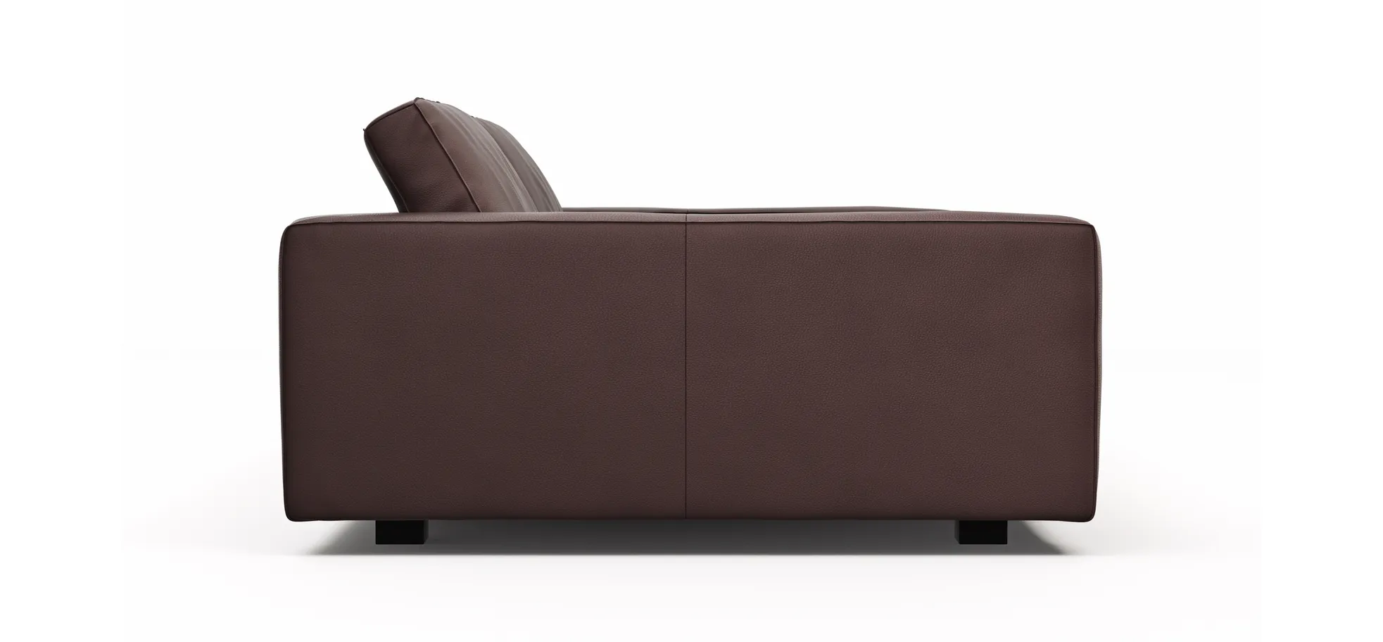 Sofa Aprino 2 - 3,5-Sitzer XXL, Dickleder, Dunkelbraun , Armlehne Block schmal