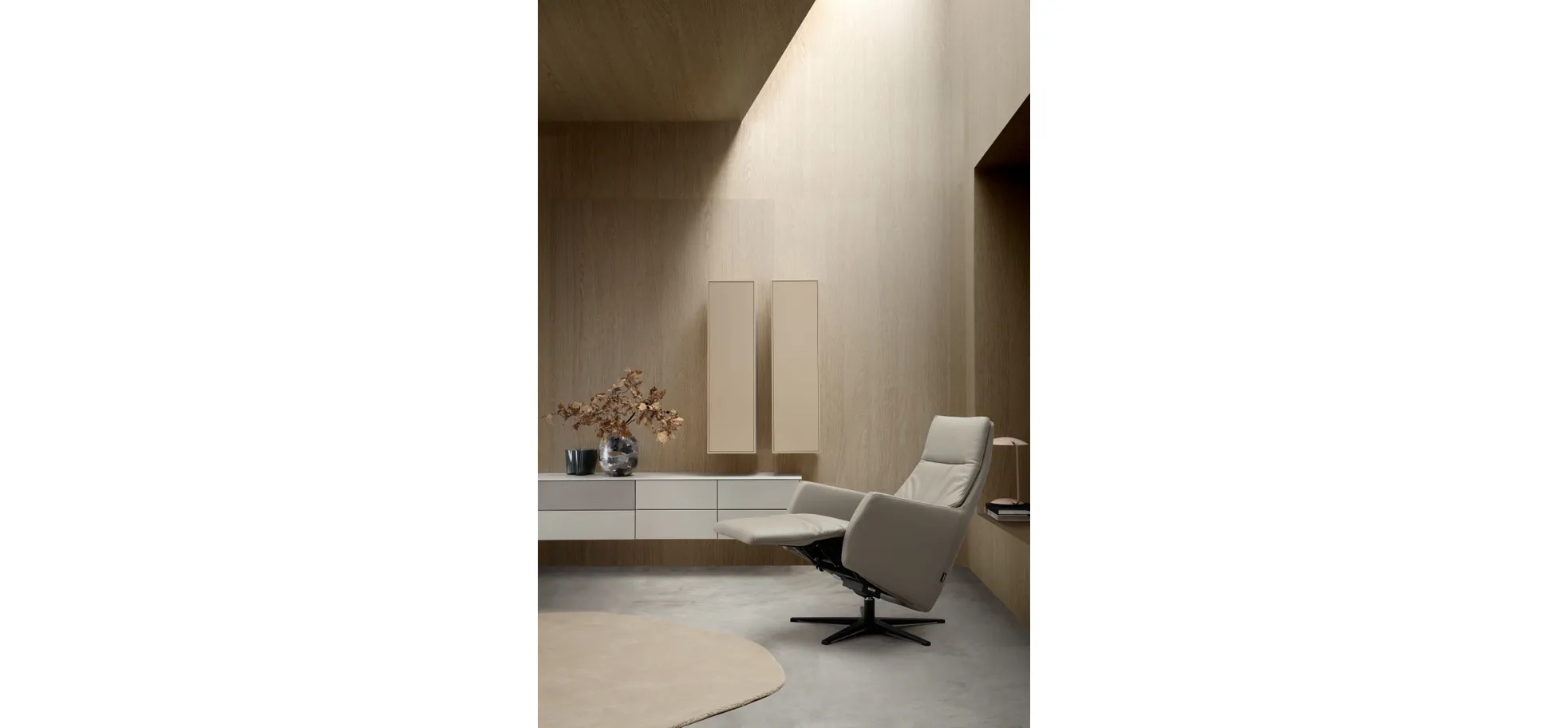 Sessel Possitano - motor. Relaxfunktion mit Herz-Waage-Funktion, Leder, Beige