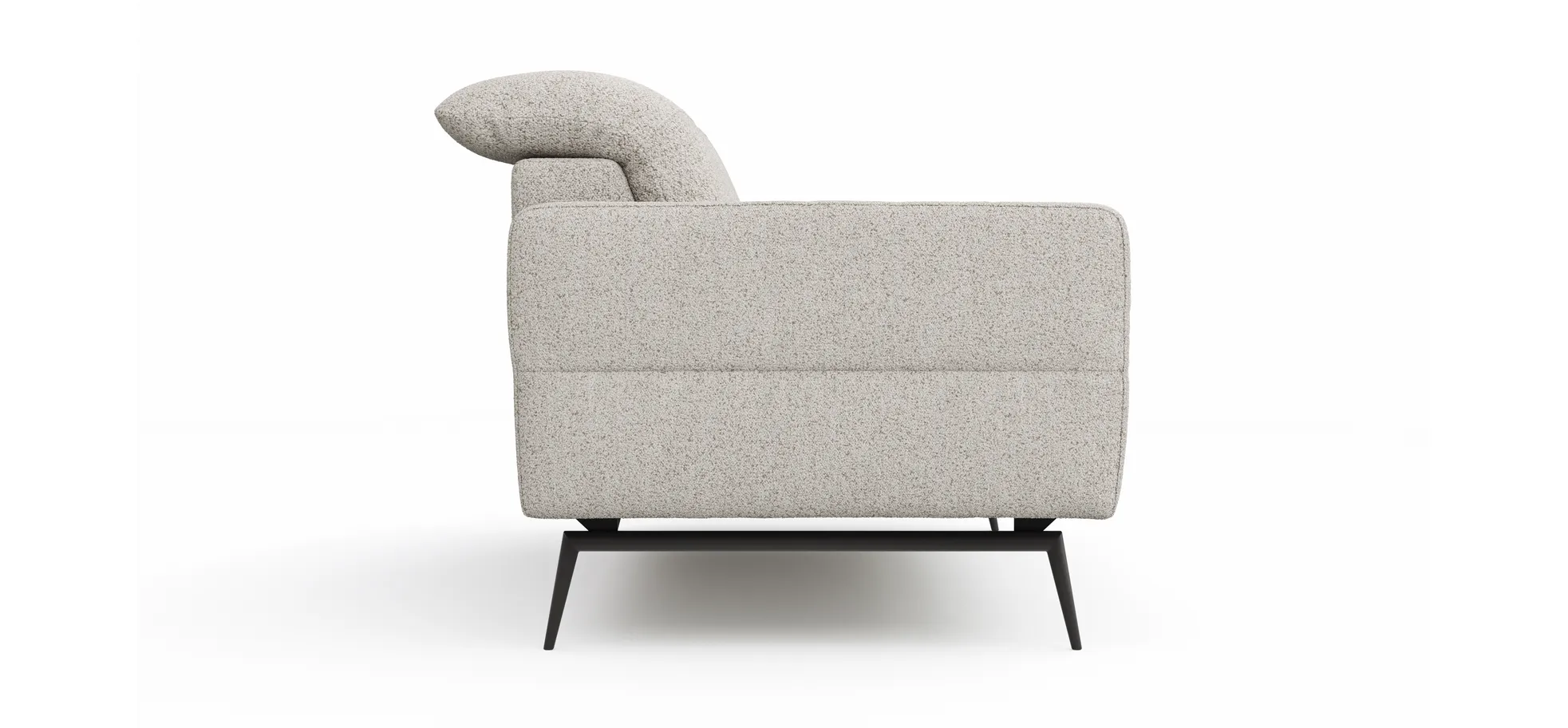 Sofa Estrela 2.0 - 2,5-Sitzer inkl. Kopfteil/Armteil verstellbar und Sitzvorzug motorisch, Stoff, Creme