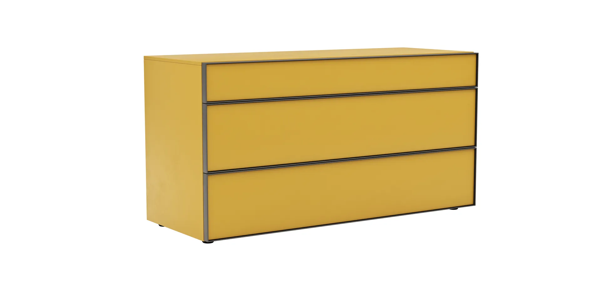 Kommode Loretto - BHT ca. 135x70x53 cm, Lack matt, Safrangelb