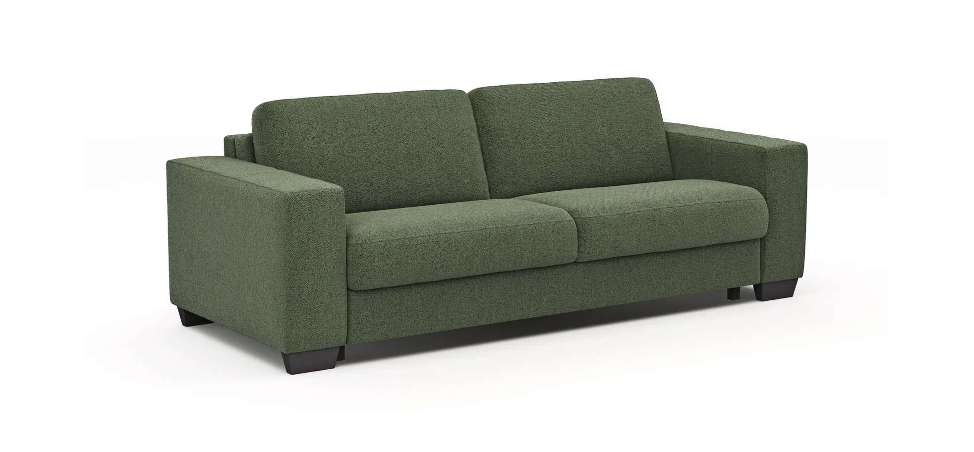 Sofa Nuoro - 3-Sitzer inkl. Schlaffunktion, Stoff, Olivgrün