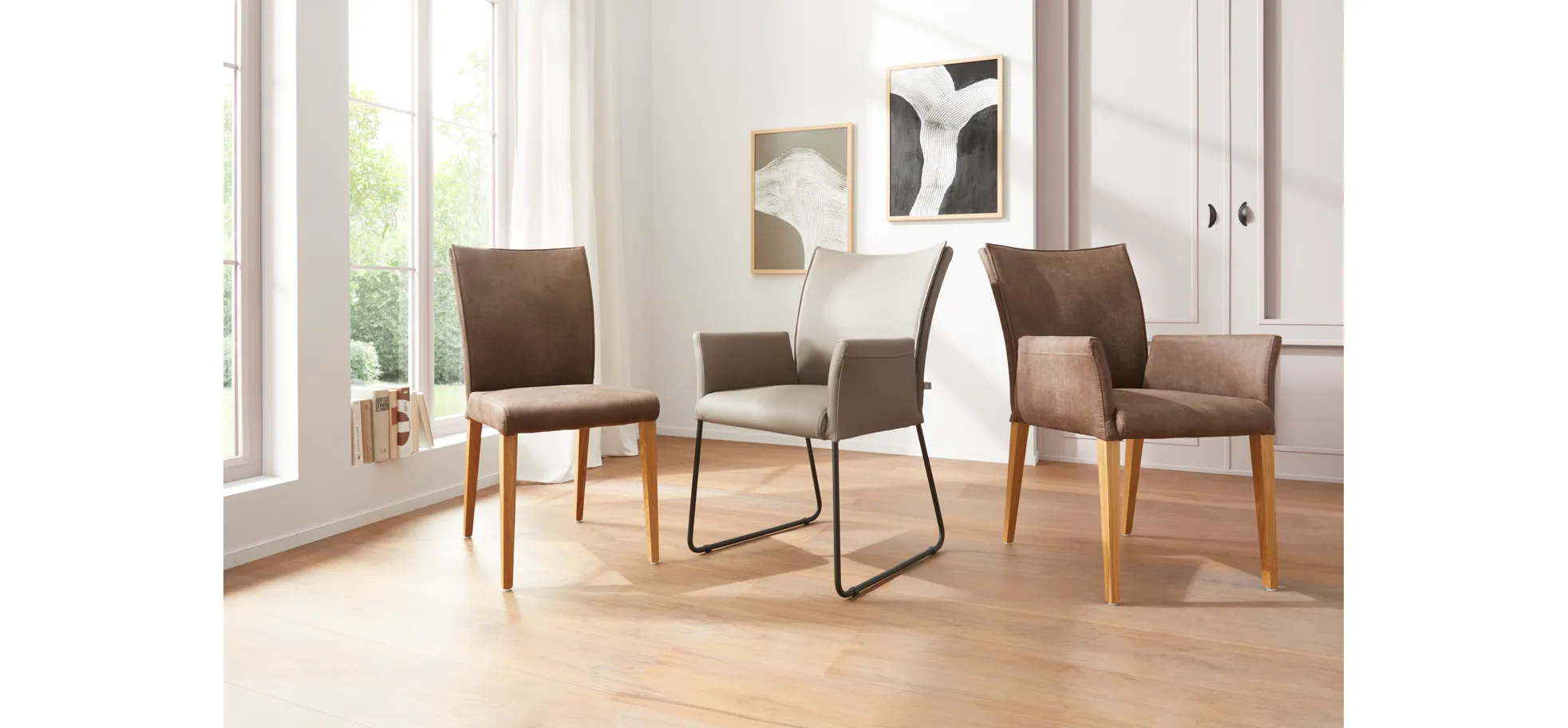 Stuhl Florea - Stoff, Dunkelbraun