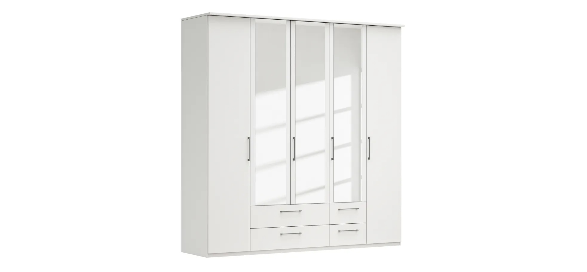 Drehtürenschrank Viana - B. ca. 225 cm, Lack, Weiß 106179