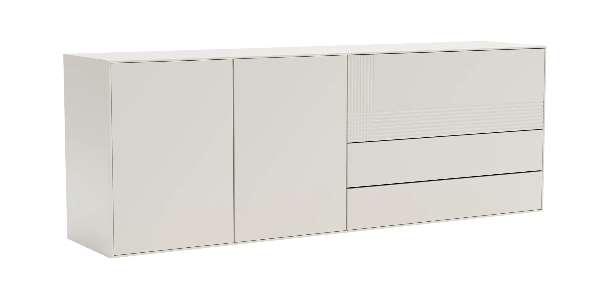 Sideboard Colore - B ca. 200 cm, Lack, Weiß
