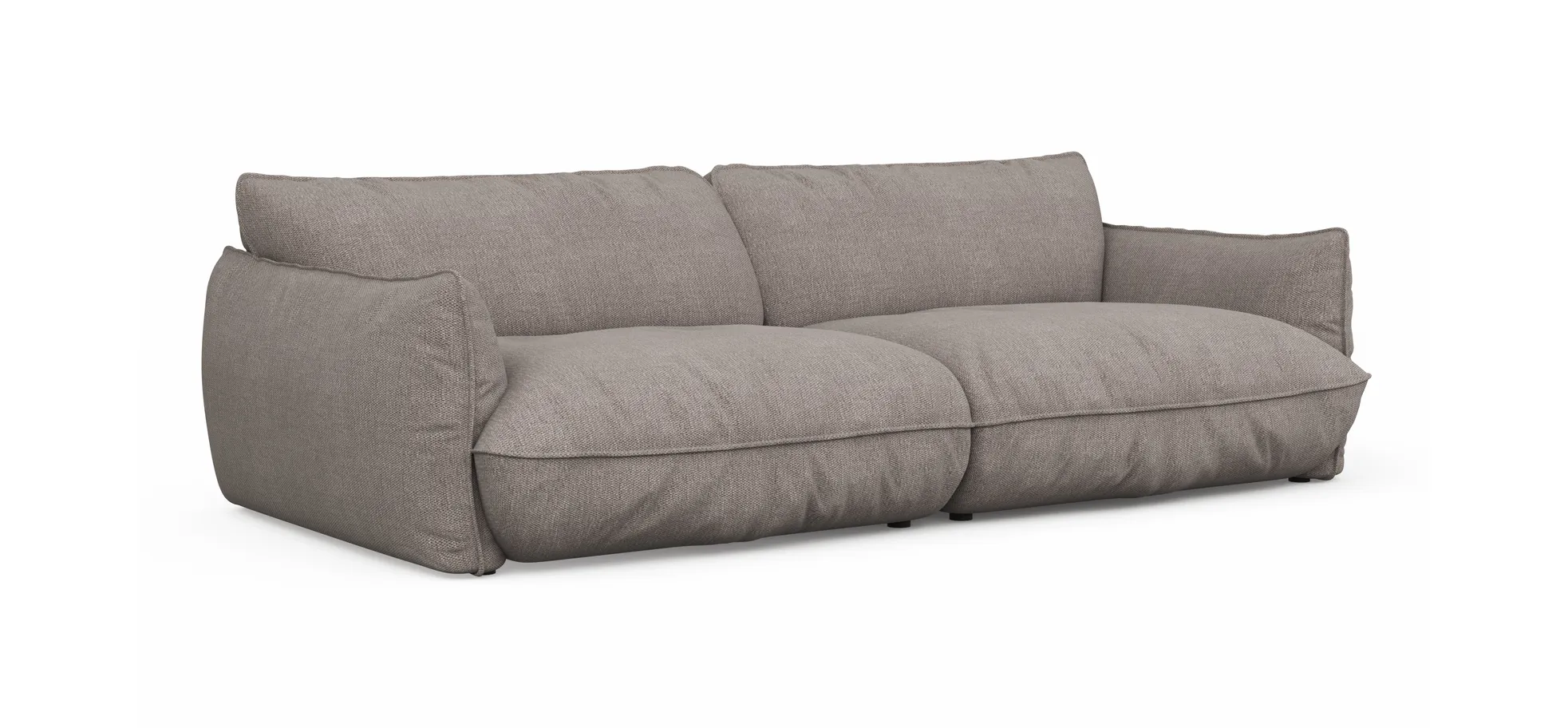 Sofa Fluffy - 4-Sitzer inkl. Rückenlehne verstellbar, Stoff, Taupe