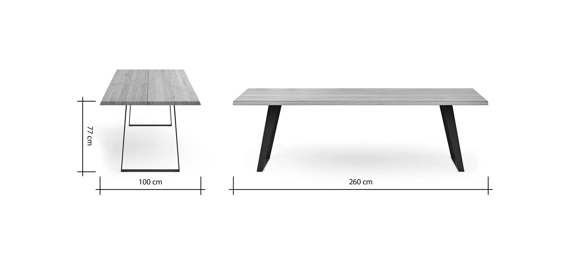Esstisch Talara Lina - LB ca. 260x100cm, Wildeiche Natur