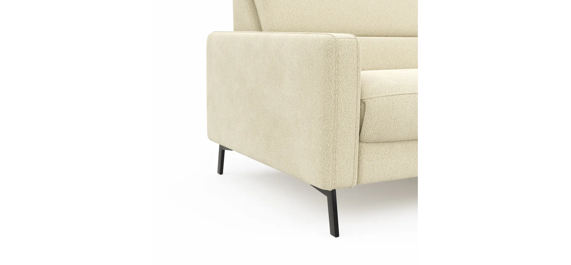 Ecksofa Valera - 3-Sitzer mit Ecke rechts inkl. Rückenlehne verstellbar, Stoff, Natur