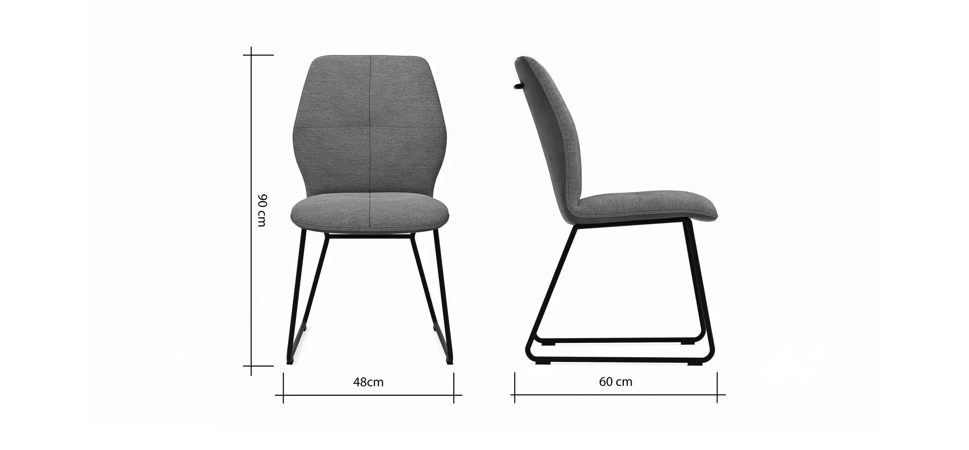 Stuhl Dinner - Stoff, Grau