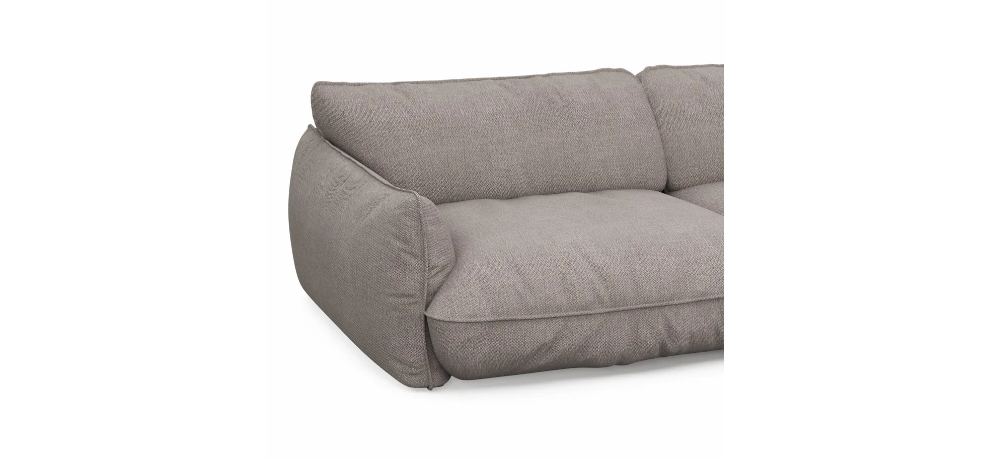 Sofa Fluffy - 4-Sitzer inkl. Rückenlehne verstellbar, Stoff, Taupe