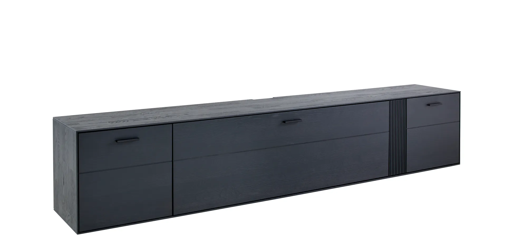 Lowboard Estana - Eiche massiv, Anthrazit 