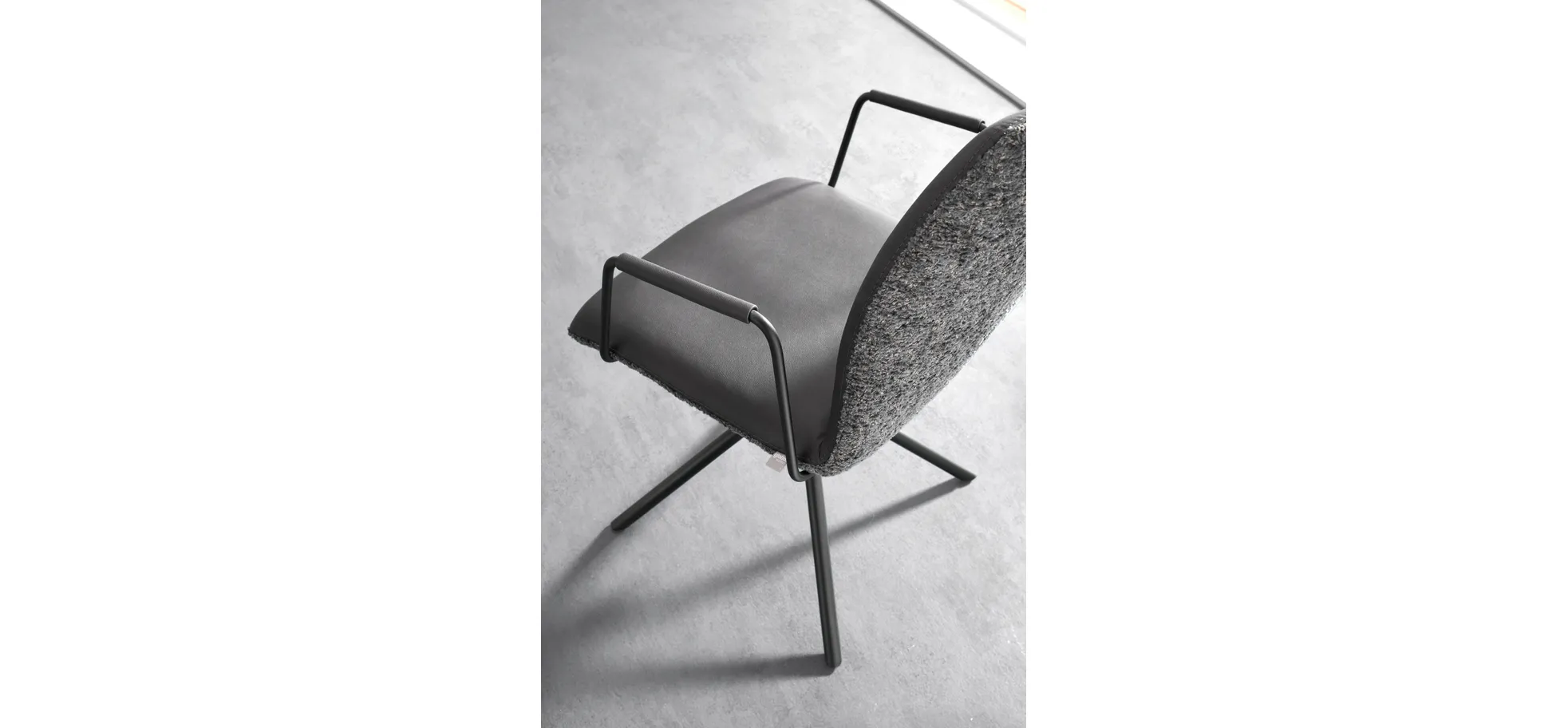 Armlehnstuhl Sedana - drehbar, Stoff, Dunkelgrau