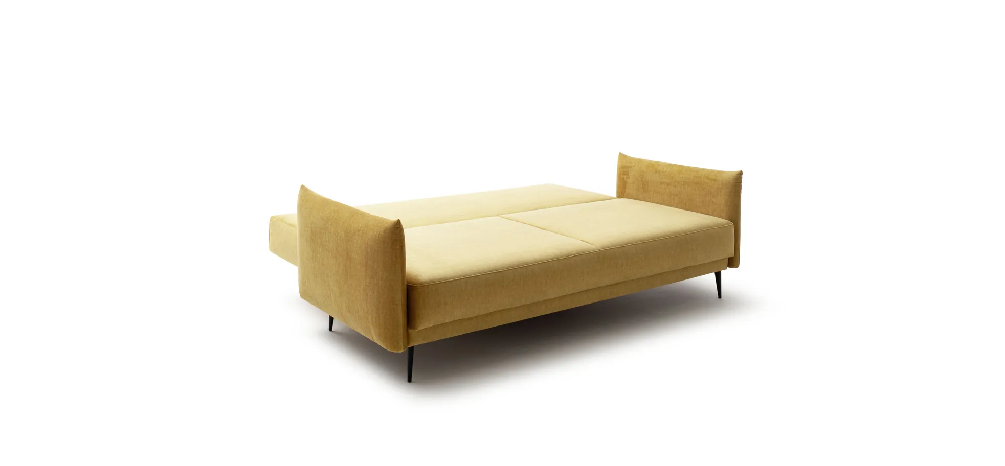 Schlafsofa Nettuno - 3-Sitzer, inkl. Schlaffunktion, Velour, Senfgelb
