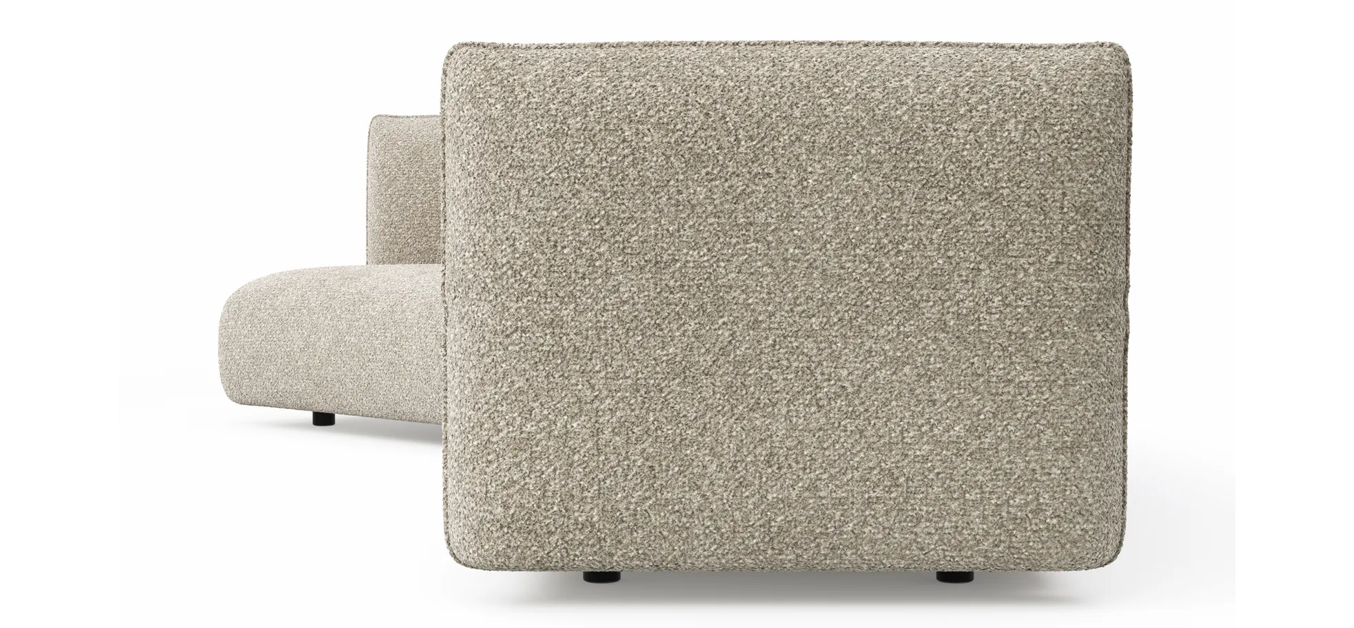 Trapezsofa Motone - Ecke links mit 2-Sitzer, Stoff, Beige