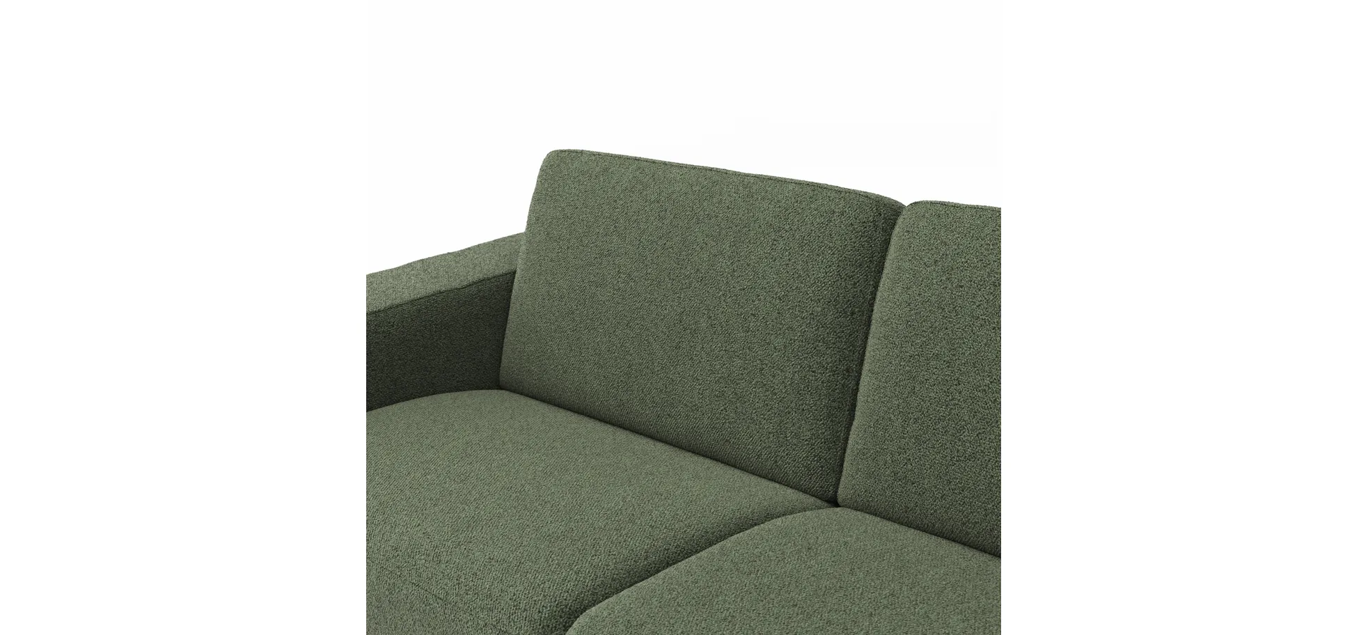 Sofa Nuoro - 2,5-Sitzer inkl. Schlaffunktion, Armlehne breit, Stoff, Olivgrün