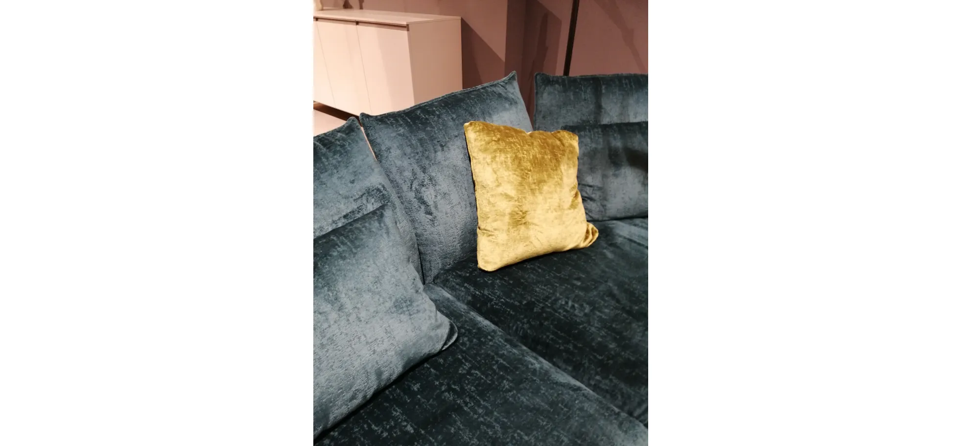 Ecksofa Motone - 2,5-Sitzer, Trapezsofa rechts, Stoff Türkis